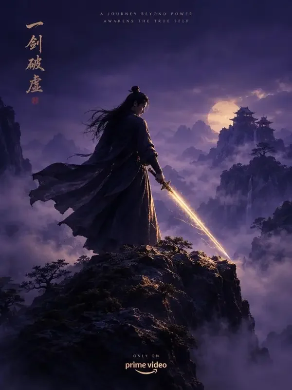《剑落星河》短剧封面，武侠热血题材，68集