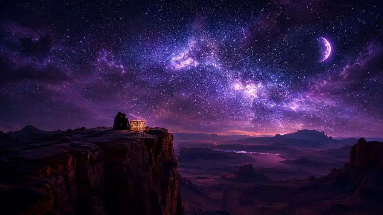 星轨之上遇见你短剧首屏海报，星空剧场氛围